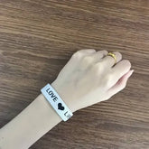 Black and White Love Bra Strap Bracelets for Couples